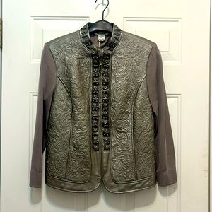 Leather and knit Jacket